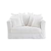 Sofá-cama de 1/2 lugares de linho branco